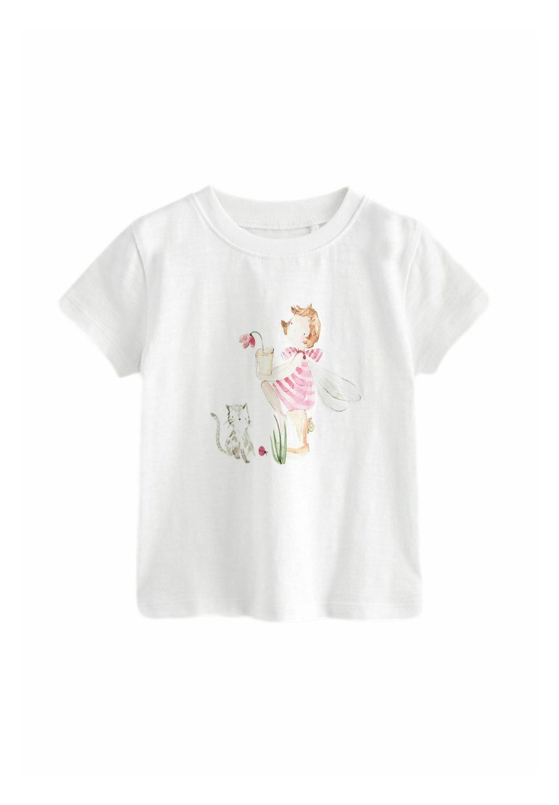 Next SHORT SLEEVE  REGULAR FIT - Nyomott mintás póló - white pretty fairy