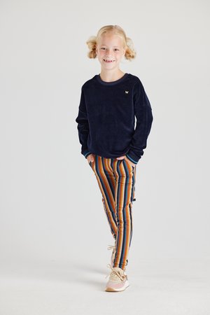 Trainingsbroek - blauw oranje print bruin
