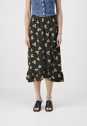 ONLNOVA LIFE LUX MERLE MIDI SKIRT  - Wrap skirt - black