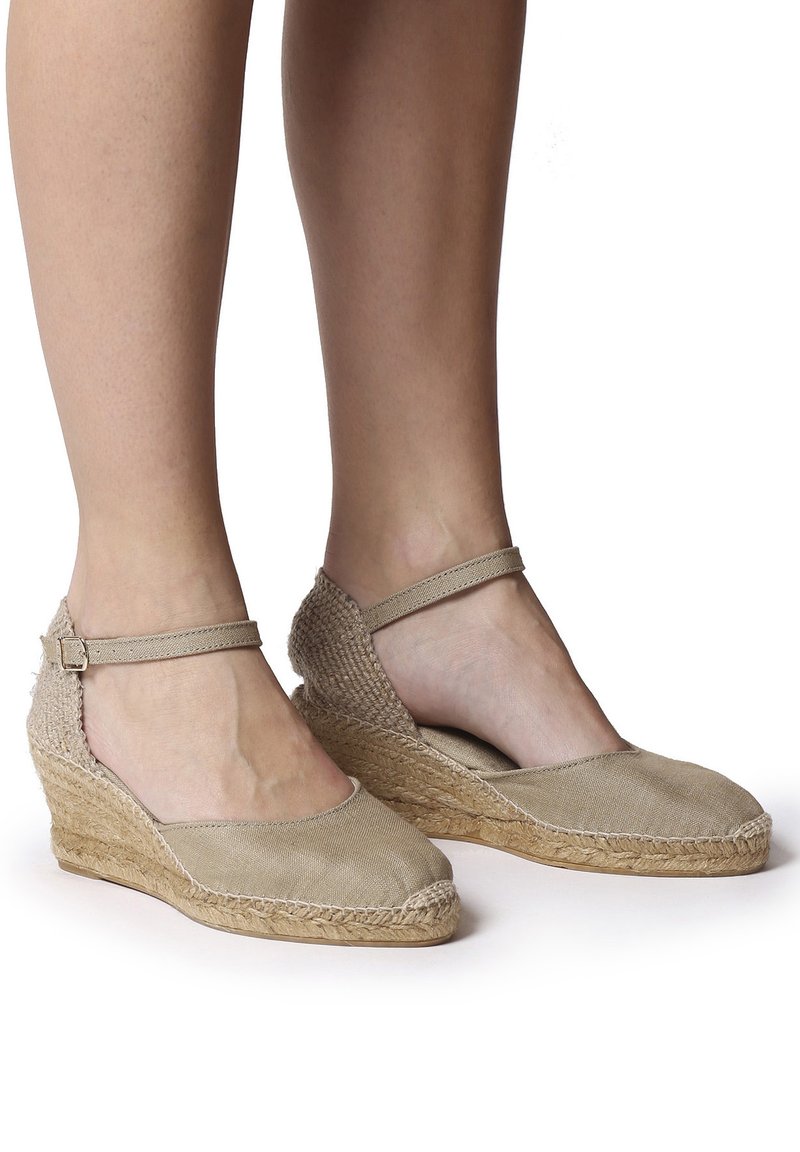 Espadrillas Con Zeppa Toni Pons CALDES | Donna Vegan In Lino | Tacco 7 Cm | Fatto A Mano In Spagna - Foto 4
