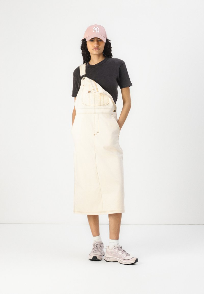 dickies denim overall dress Dickies Bib Overall Sleeveless Long Dress Blue XS Woman