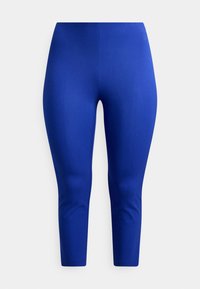 Női királykék alakformáló, felhajtott leggings magas derékkal és sima, rugalmas anyagból.