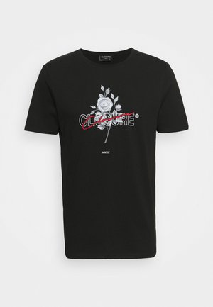 ROSE SCRIPT TEE - T-shirt z nadrukiem - black