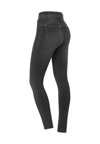 Freddy VITA ALTA CON IMPUNTURE DECORATIVE - Leggings - jeans nero cuciture in tono