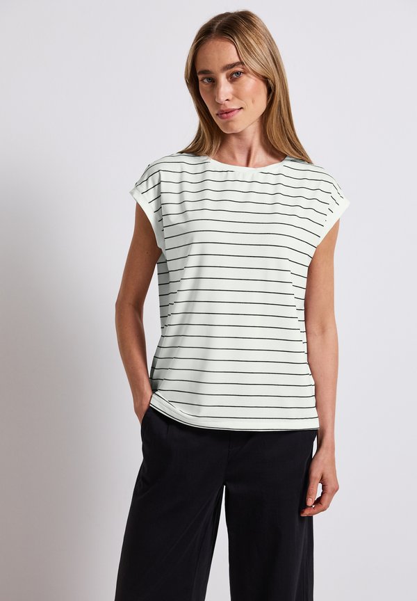 GESTREIFTES  - T-Shirt print - weiß