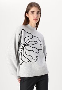 JDY JDYBINE FLOWER  - Trui - grey melange