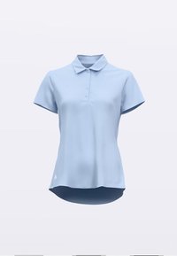 Φωτεινό γαλάζιο πόλο μπλουζάκι από απαλό ύφασμα, με γιακά, κοντά μανίκια και πέντε κουμπιά στο μπροστινό μέρος. Το λογότυπο της Adidas στο τελείωμα.