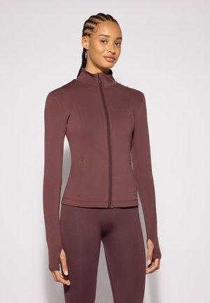 Terranova, FELPA SPORTIVA CON ZIP A TINTA UNITA - Felpa con zip - bordeaux scuro