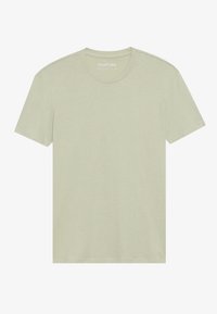 Light green short-sleeve t-shirt made from soft cotton. Features a crew neckline and a plain design with no patterns or accents.