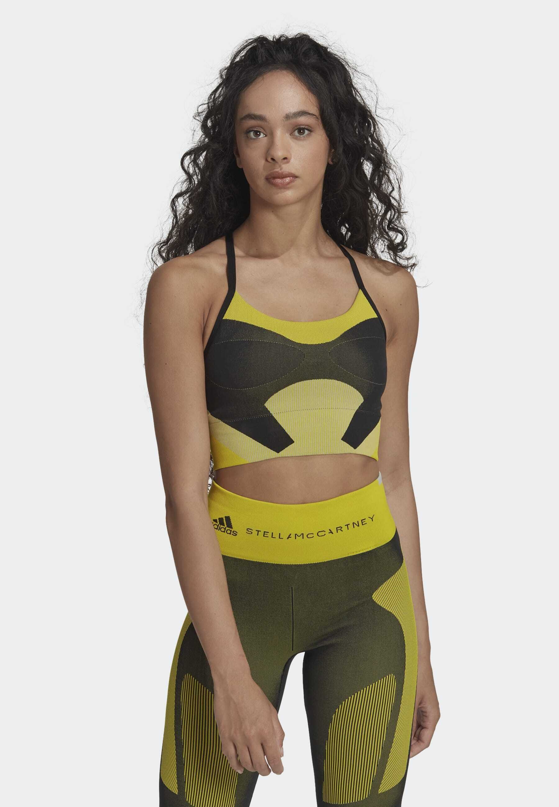 adidas by Stella McCartney Sport-bh met light support - black yellow clear  onix/zwart - Zalando.nl