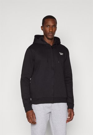 COLTON SMALL LOGO ZIP THROUGH HOODY - Camisola com fecho - black