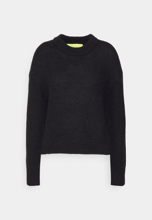 JXEMBER LS FLUFFY CREW NECK  NOOS - Strickpullover - black