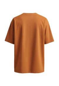Korte mouw T-shirt in oranje, gemaakt van zachte katoen. Heeft een eenvoudige, relaxte pasvorm met een ronde hals en geen zichtbare patronen of versieringen.
