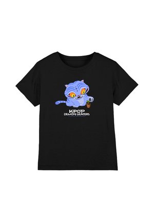 K-POP DEMON HUNTERS - CUTE DERPY TIGER CARTOON - Print T-shirt - black