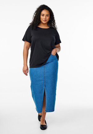 2ER-PACK  MIT RUNDHALSAUSSCHNITT - Basic T-shirt - black black