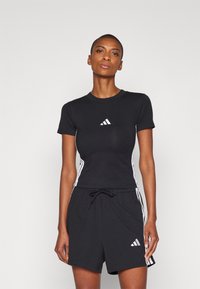 adidas Sportswear - ESSENTIALS STRIPES SLIM  - Majica kratkih rukava s printom - black/white Minijatura 1