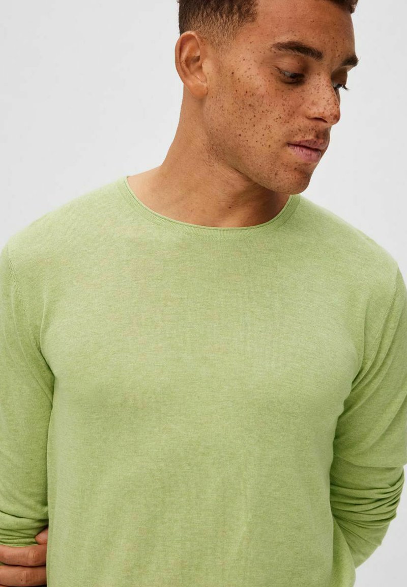 Selected Homme SLHROME LS CREW NECK B NOOS - Strickpullover - lint 