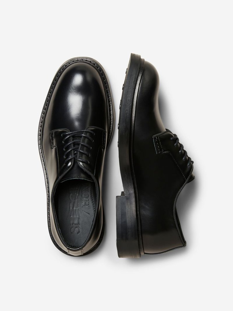 Selected Homme Pensko med snøring black/svart