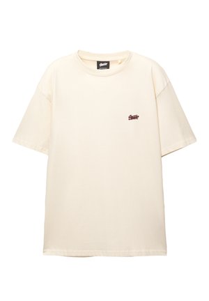 PULL&BEAR WITH LOGO - T-shirts print - mottled beige