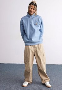 Carhartt WIP HALF ZIP AMERICAN SCRIPT - Sweatshirt - frosted blue