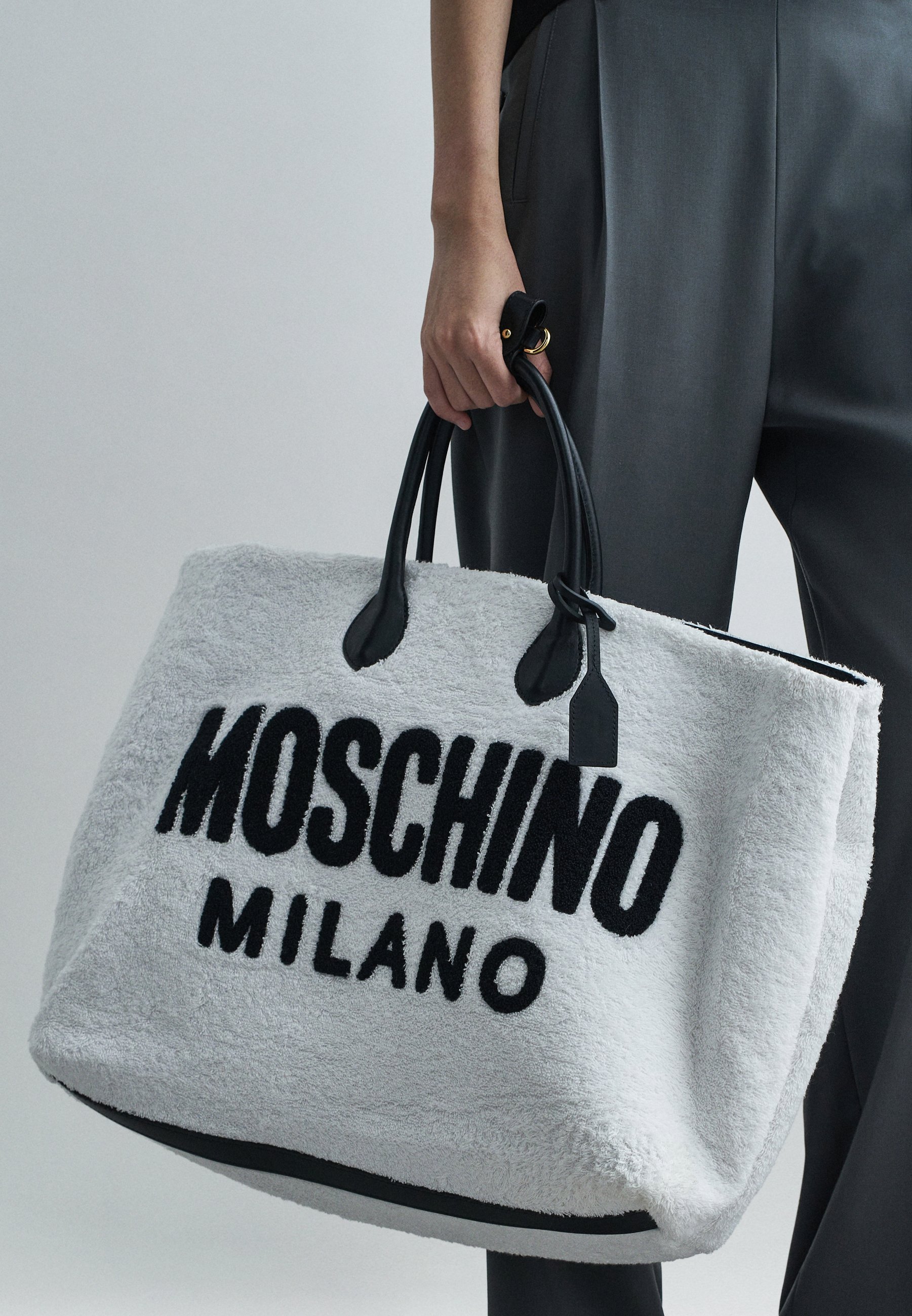 MOSCHINO BORSA - Tote bag - bianco/nero/black - Zalando