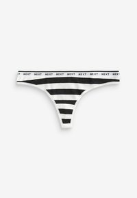 Next MONO PRINT RICH LOGO KNICKERS FOUR PACK - String - monochrome heart print stripe