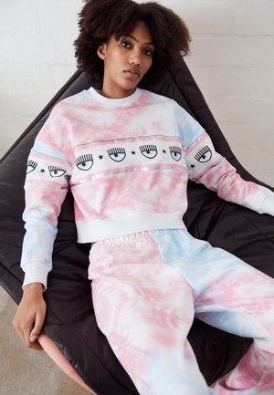 TIE DYE MAXILOGOMANIA - Sportinis megztinis - white