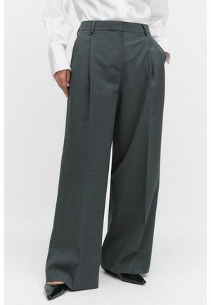 CLAUDIA WIDE - Tygbyxor - grey melange