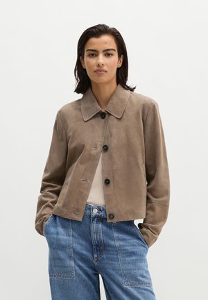 Marc O'Polo, Lederjacke - stone taupe