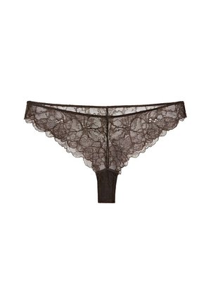 Massimo Dutti, FLORAL LACE BRIEFS - Slip - dark brown