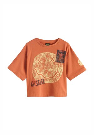 Next REGULAR FIT - NIRVANA GRAPHIC  - T-shirts print - rust brown