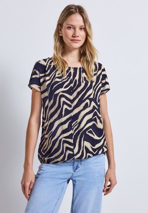 PRINT MIT CUT OUT - Blouse - blau