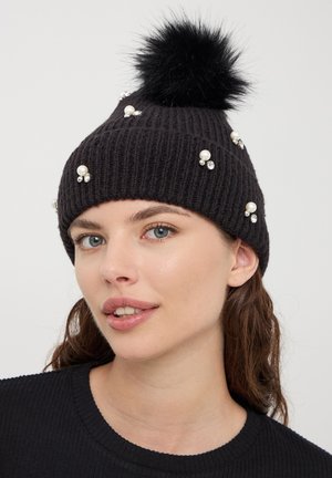 Terranova CON POMPON PERLINE E STRASS - Berretto - nero