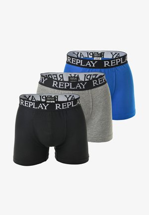 Replay 3ER PACK - Kurze Boxershorts - schwarz grau blau