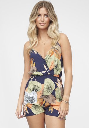 TRÄGER MIT WICKELOPTIK - Buksedragter - navy multicolor