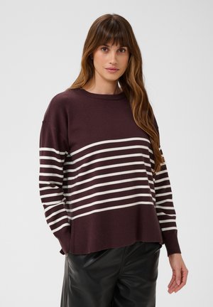 Kaffe, KALIMONE PULLOVER KNIT - Jersey de punto - fudge chalk stripe