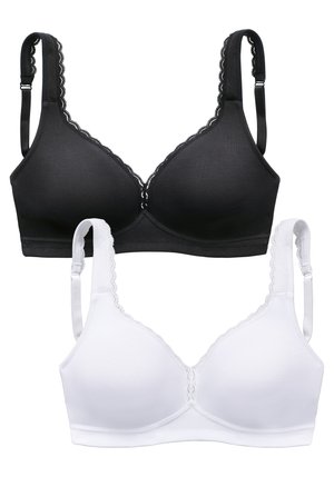 LASCANA, PETITE FLEUR 2 PACK - Soutien-gorge invisible - white/black