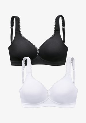 LASCANA, PETITE FLEUR 2 PACK - Soutien-gorge invisible - white/black