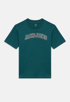 Jack & Jones Junior JJECALEB VARSITY TEE O NECK - Nyomott mintás póló - atlantic deep