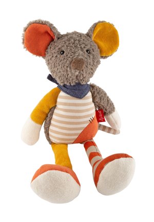 sigikid MAUS PATCHWORK SWEETY - Cuddly toy - grau orange gelb