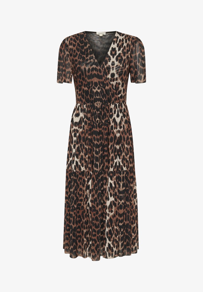 SHEIN Franclia Abo Lungo Da Donna Con Balze E Fantasia Leopardata, Vesto Estivo Da Donna Di - Foto 3