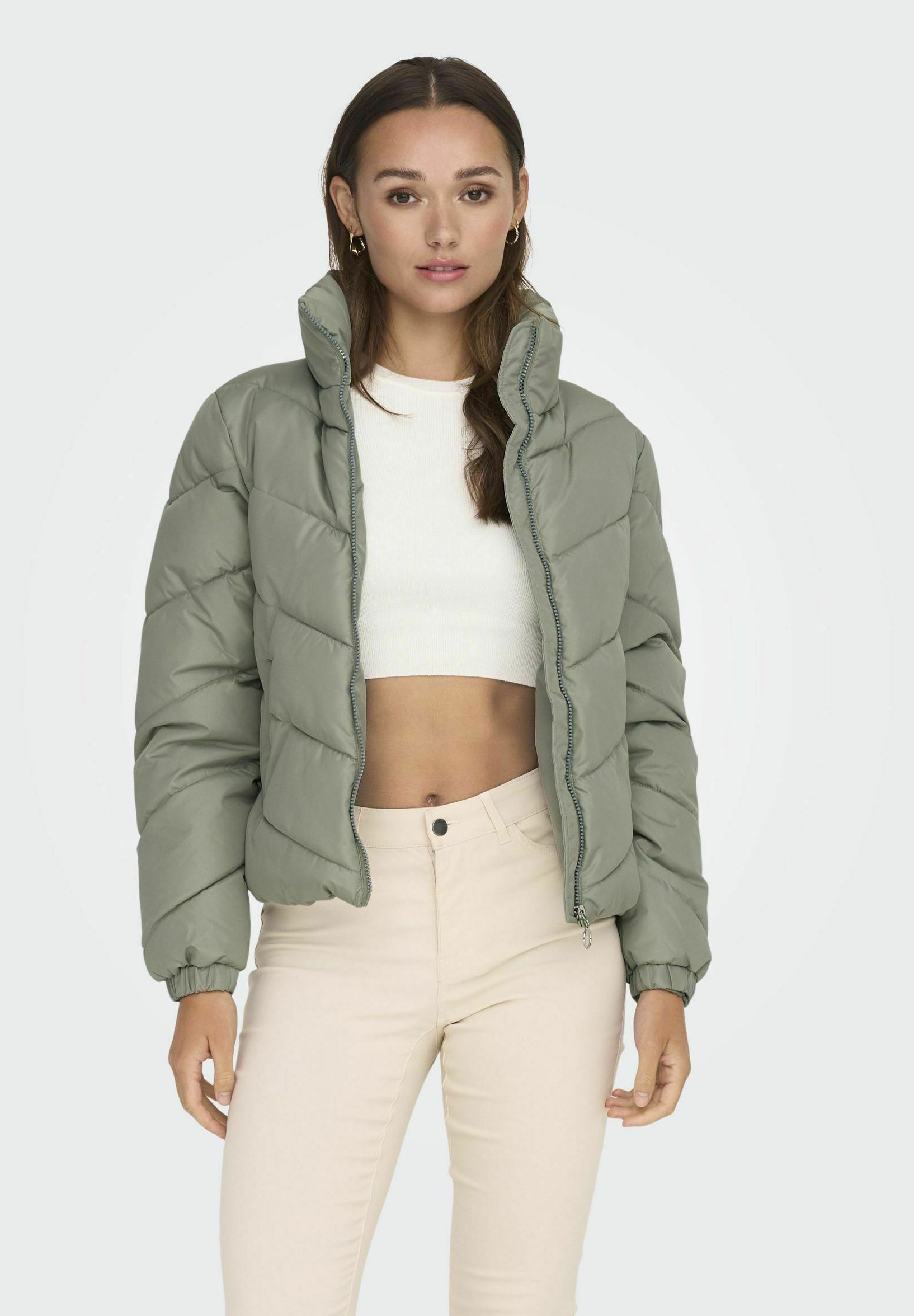 Vila Vitate Giacca Corta Trapuntata Donna - Puffer Jacket Con Collo Alto E Cerniera Metallica, Noos, Ideale Per Mezza Stagione