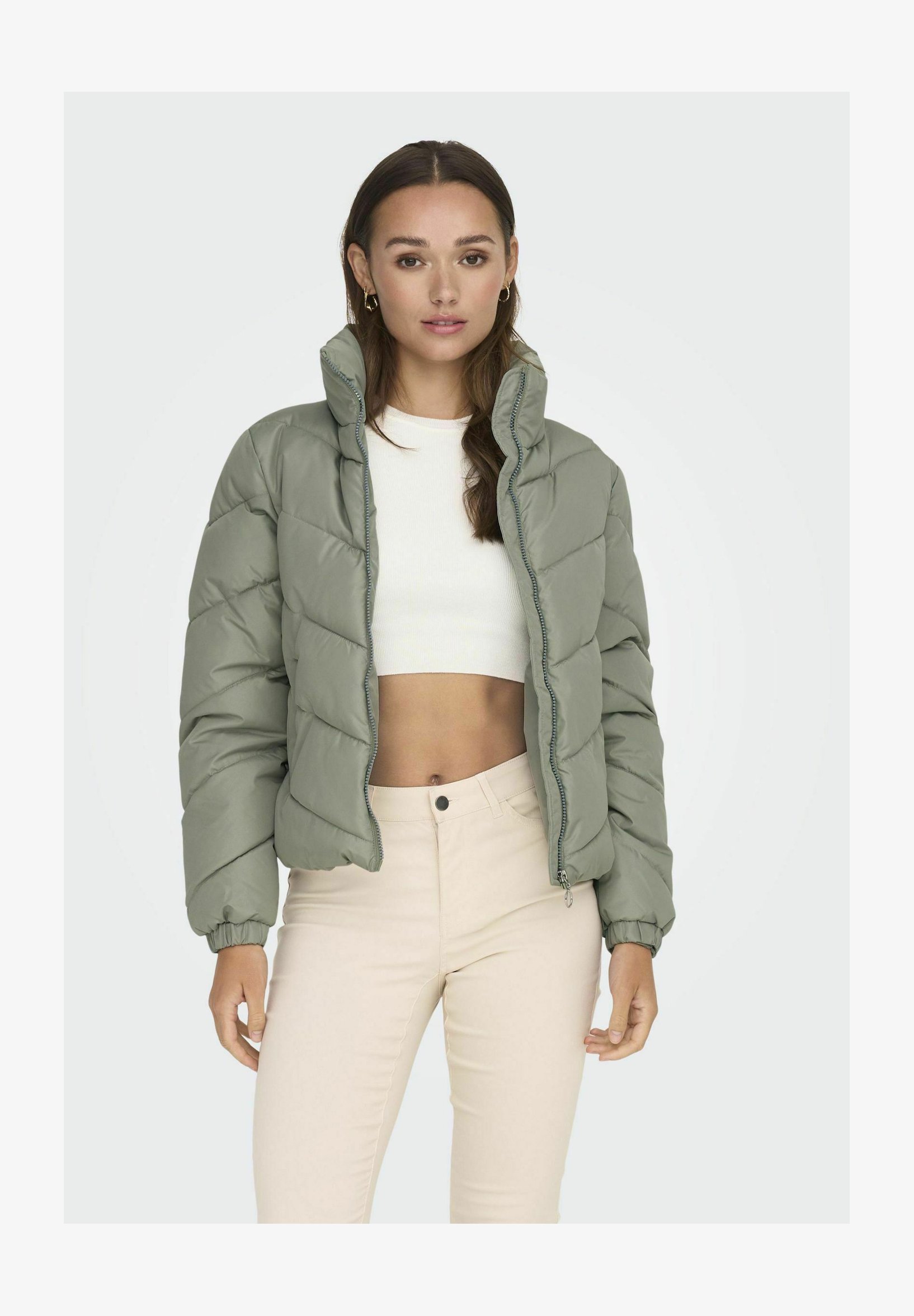 Vila Vitate Giacca Corta Trapuntata Donna - Puffer Jacket Con Collo Alto E Cerniera Metallica, Noos, Ideale Per Mezza Stagione