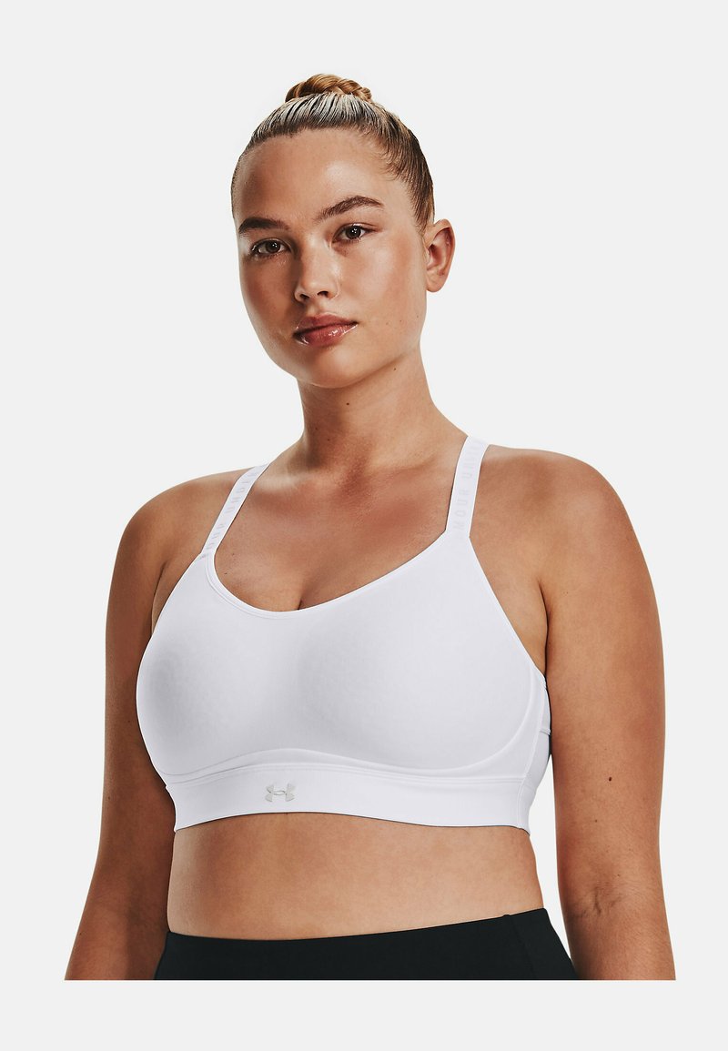 Under Armour INFINITY COVERED LOW Light support sports bra white