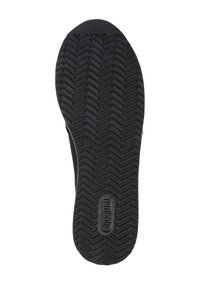 Black rubber shoe sole featuring a herringbone tread pattern, with a raised logo "remonte" in the center and size markings on the side.