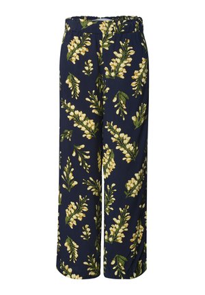 Street One Studio, MID WAIST CULOTTE MIT FLORALEM PRINT - Pantalon classique - maritime blue