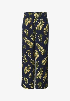 Street One Studio, MID-WAIST CULOTTE WITH FLORAL PRINT, granatowy