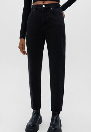MOM - Jeansy Straight Leg - mottled black