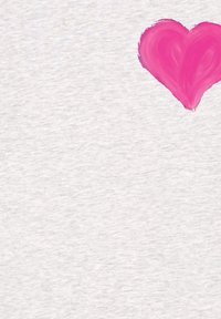 Grau strukturierter Hintergrund mit einer großen, lebhaften pinken Herzform in einer Ecke, die weiche, sichtbare Pinselstrichdetails aufweist.