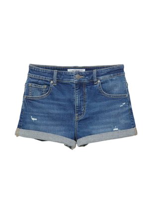 PULL&BEAR, MID-WAIST - Farkkushortsit - blue denim